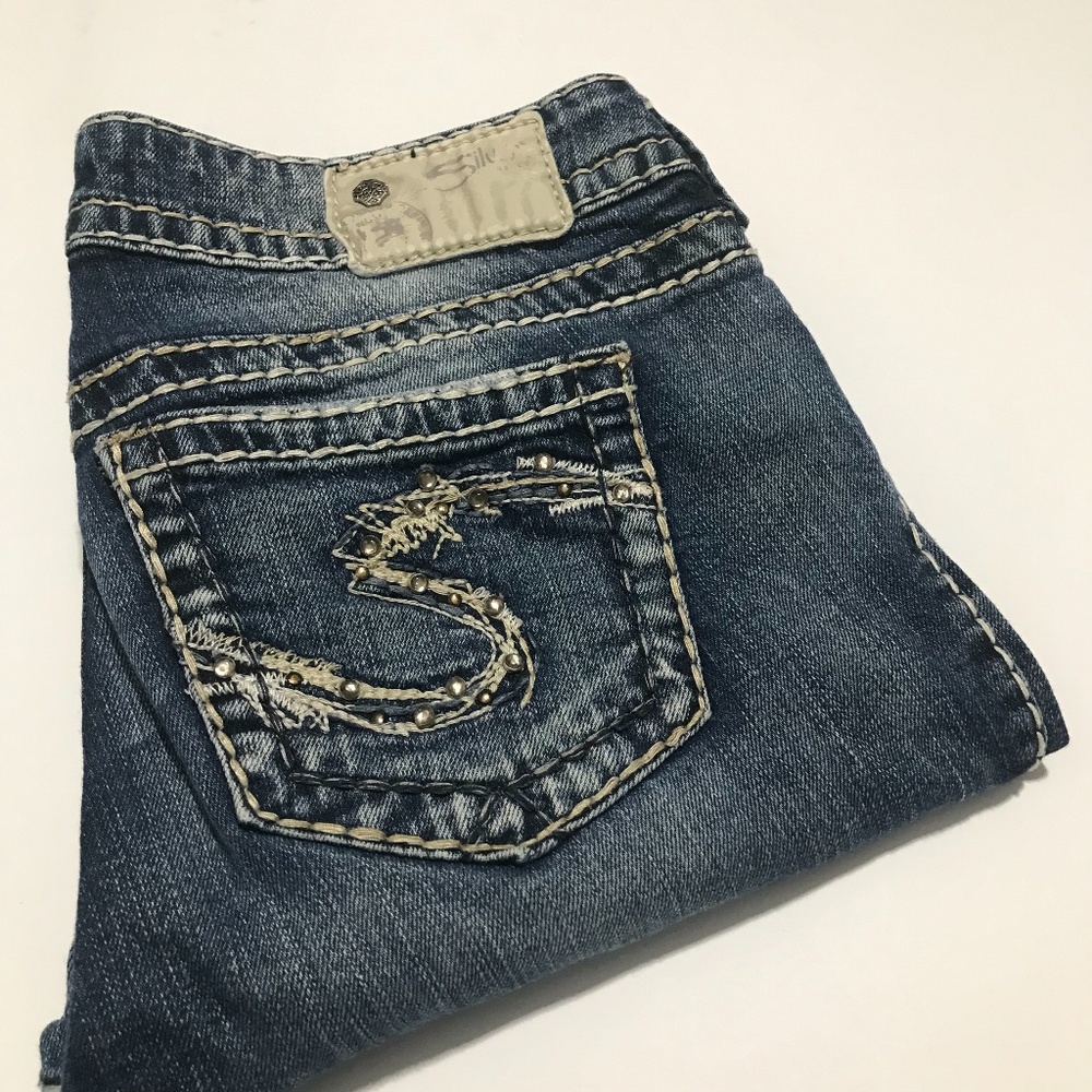 Silver Jeans Co w29 Suki 17” denim Capri crops